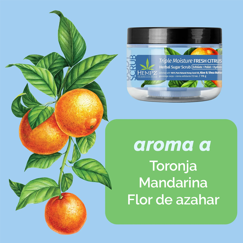 HEMPZ EXFOLIANTE TRIPLE HUMECTACIÓN FRESH CITRUS 176g