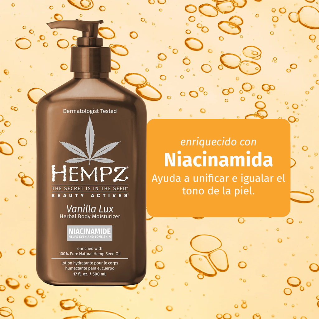 HEMPZ HIDRATANTE CORPORAL VAINILLA LUX CON NIACINAMIDA 500ml