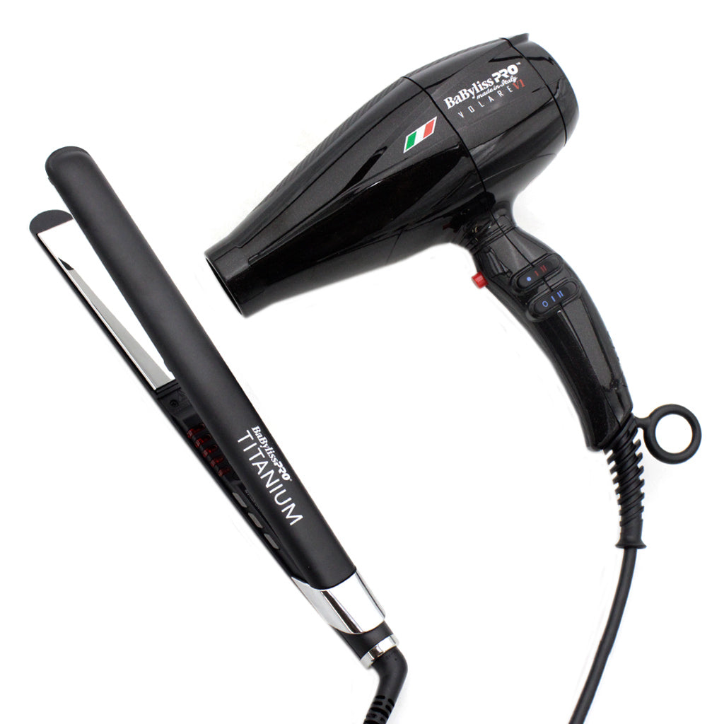 Combo BaByliss Pro Secadora y Alaciadora Negra Ferrari Edition