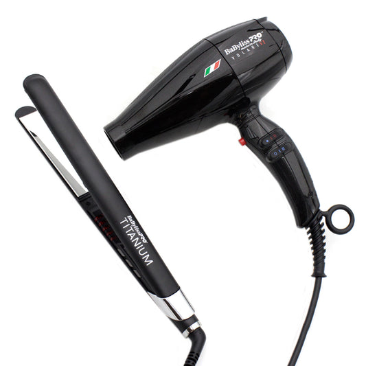 Combo BaByliss Pro Secadora y Alaciadora Negra Ferrari Edition