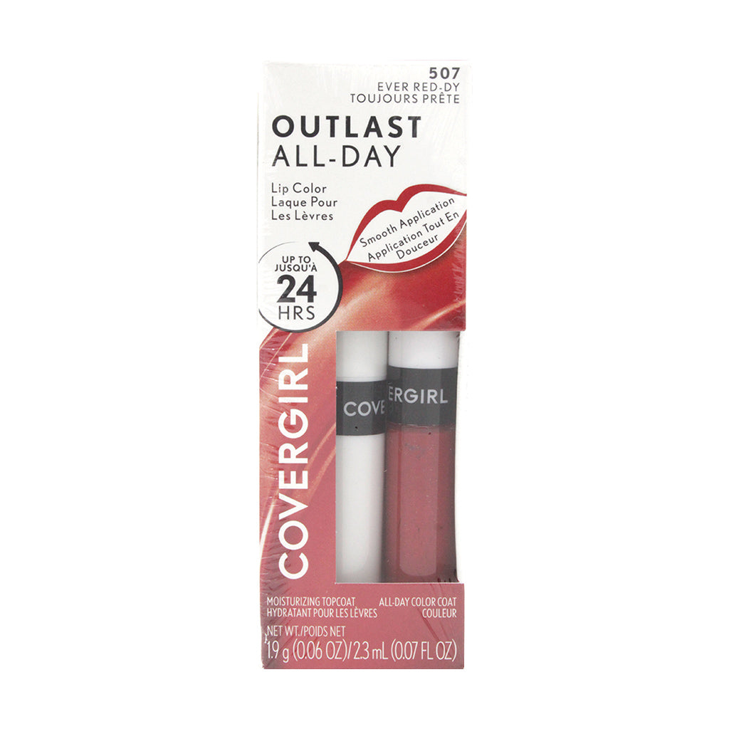 Labial Líquido Rojo 2 En 1 Covergirl Outlast All-day 507 Ever Red-dy
