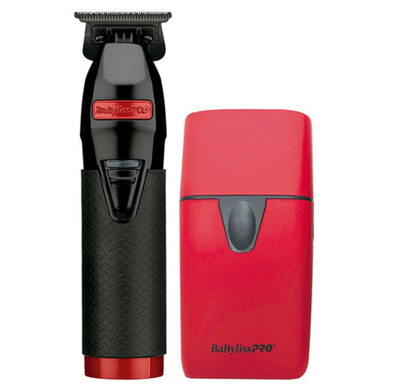 COMBO BABYLISS TRIMMER FX+ Y SHAVER UV NEGRO/ROJO