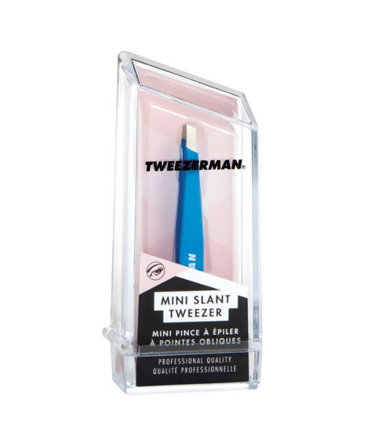 TWEEZERMAN MINI SLANT TWEEZER BAHAMA BLUE