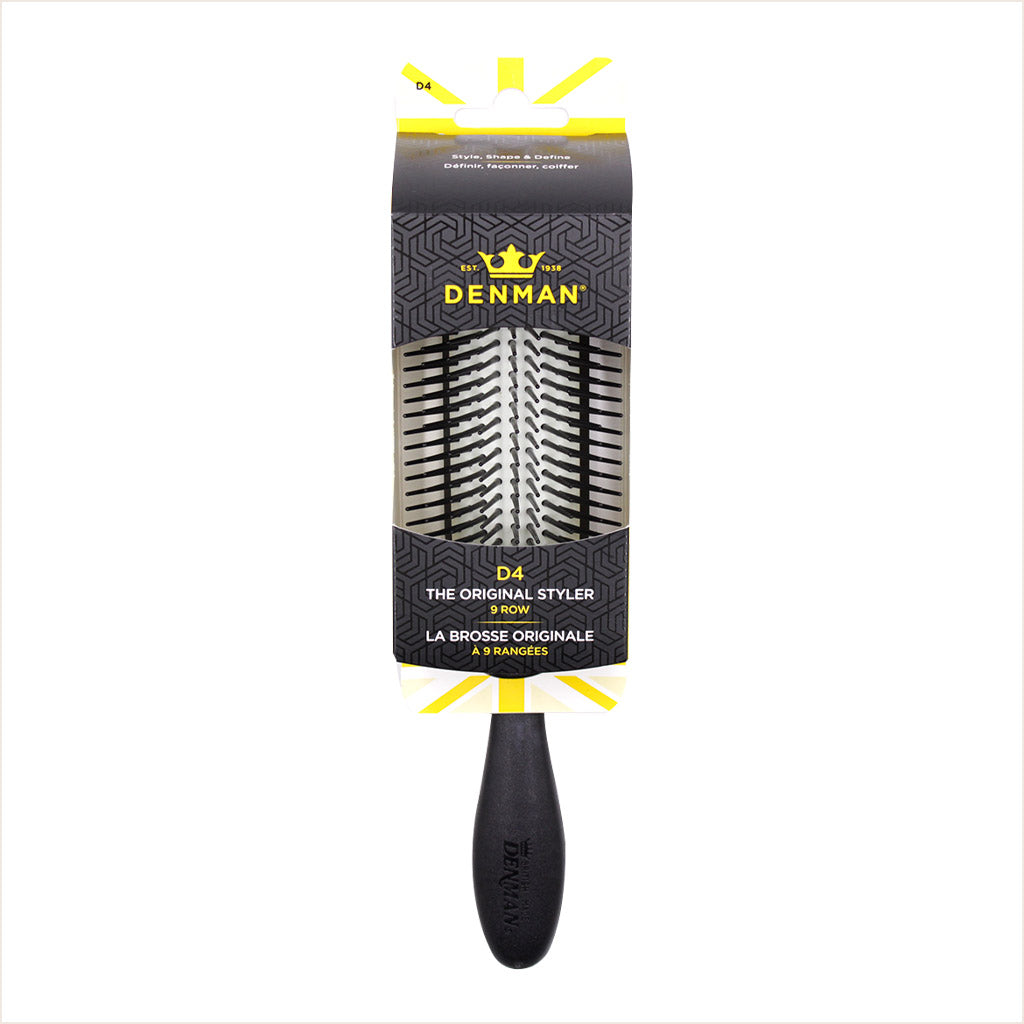 Cepillo para Rizos DENMAN Styler D4 De 9 Filas Negro/Blanco