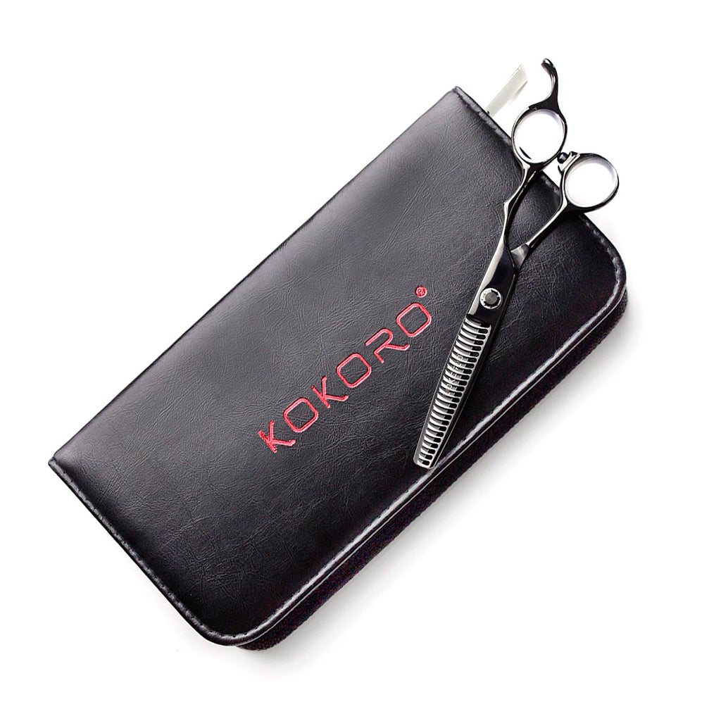 TIJERA PROFESIONAL KOKORO BLACK TITANIUM DE TEXTURA 6.0"