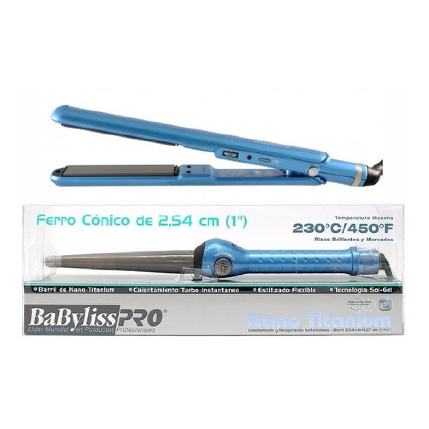 Combo BaByliss Alaciadora y Ferro Nano Titanium 1"