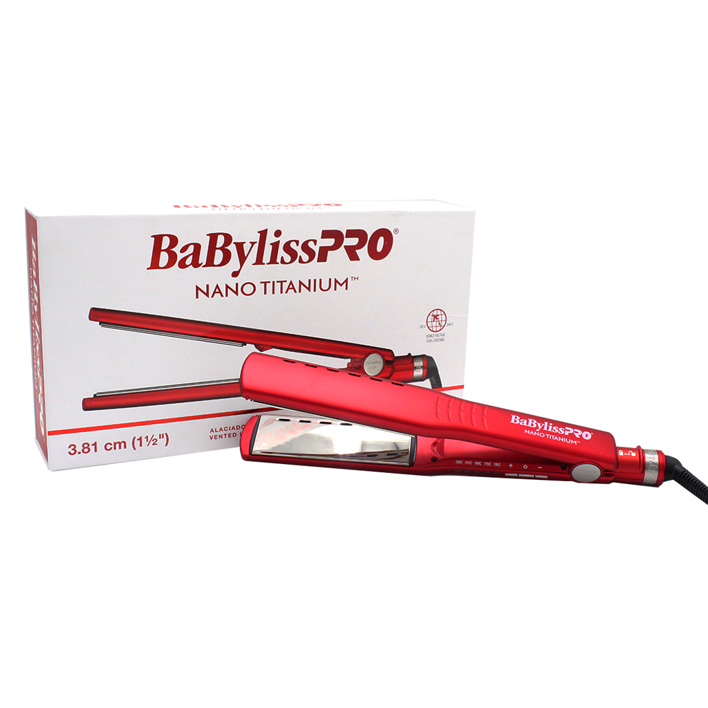 ALACIADORA BABYLISS PROFESIONAL ROJA CON PLACAS DE TITANIO DE 1 1/2