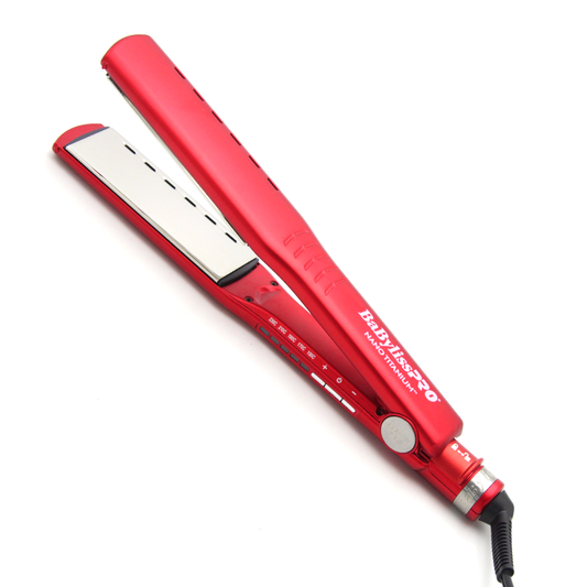 ALACIADORA BABYLISS PROFESIONAL ROJA CON PLACAS DE TITANIO DE 1 1/2