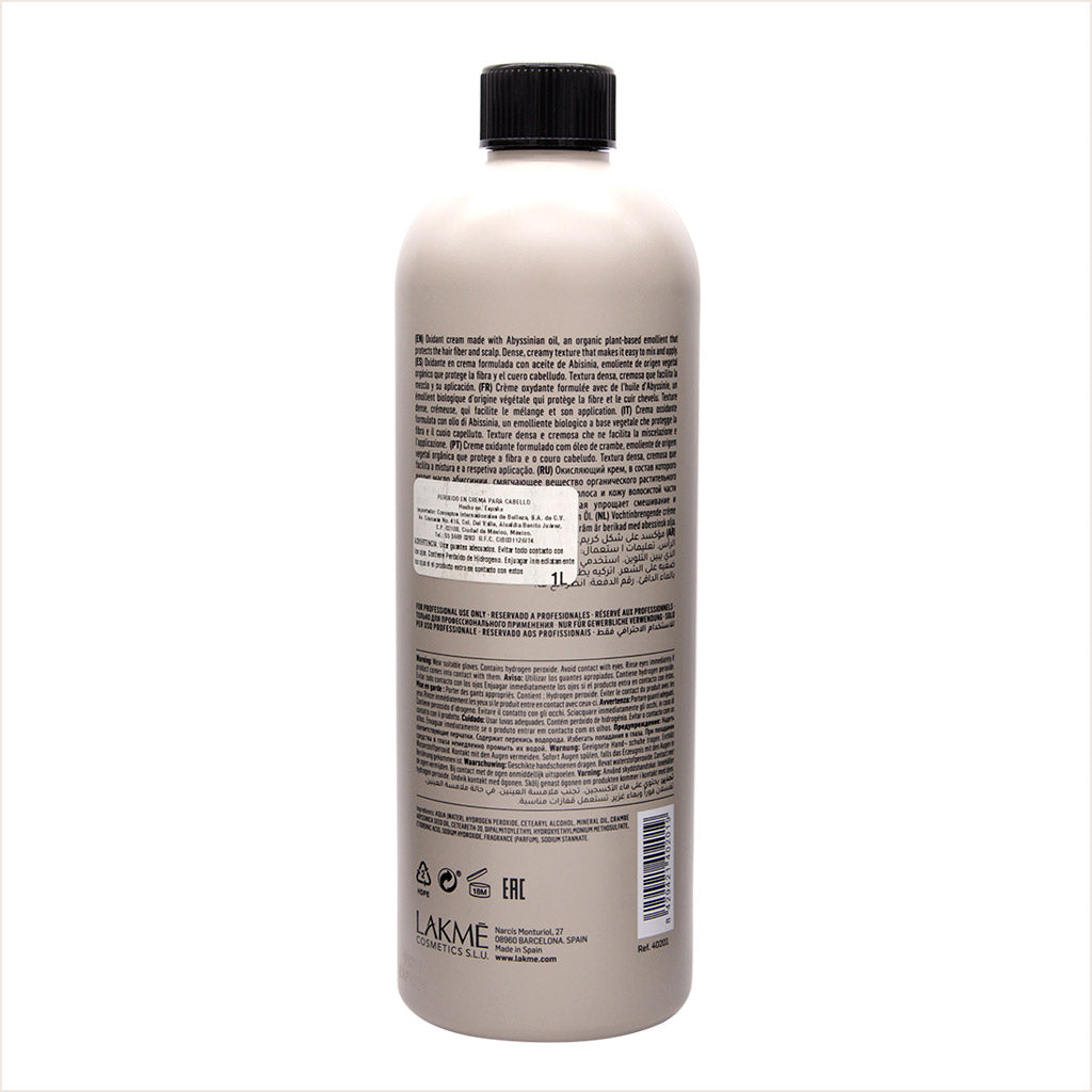 Peroxido Lakmé Color Developer Crema Oxidante 18V 1000ml