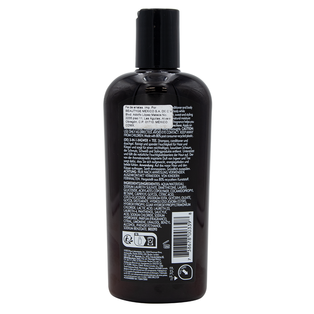 Shampoo Acondicionador Y Gel 3 En 1 American Crew Ginger+Tea