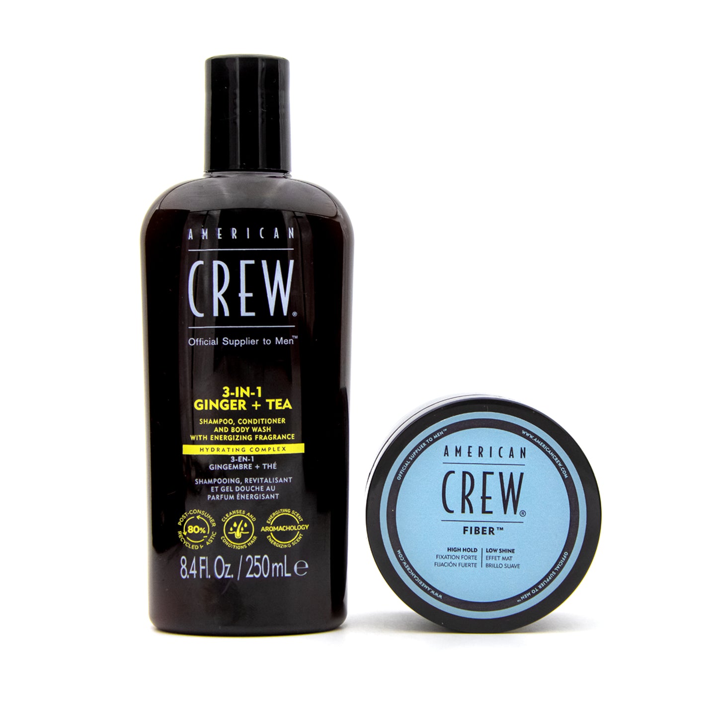 KIT AMERICAN CREW FIBER & SHAMPOO 3-IN-1