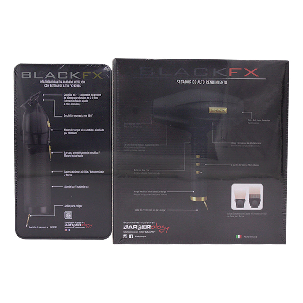 Combo BaByliss Pro Secadora y Clipper Black FX