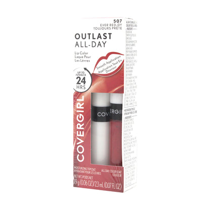 Labial Líquido Rojo 2 En 1 Covergirl Outlast All-day 507 Ever Red-dy
