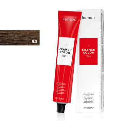 KEMON HAIR COLOR CREME WITH VEGETAL OILS  5.3 LIGHT GOLDEN BROWN 5.3 100ML