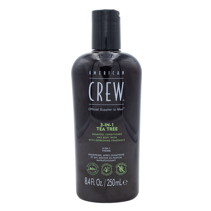 Shampoo Acondicionador Y Gel 3 En 1 American Crew Tea Tree