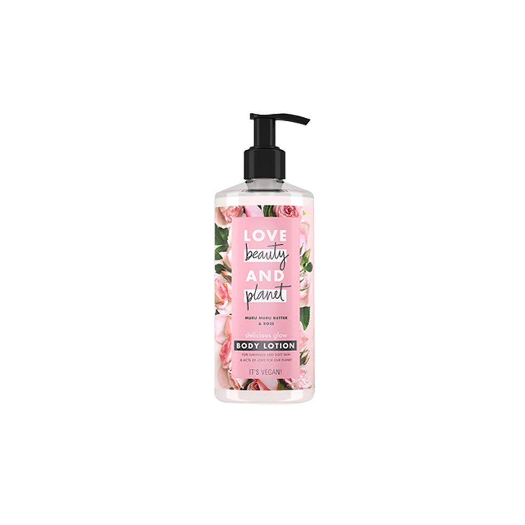 Crema Corporal Piel Radiante Love Beauty and Planet Delicious Glow Murumuru butter & Rose Body Lotion 400ml - Kokoro MX